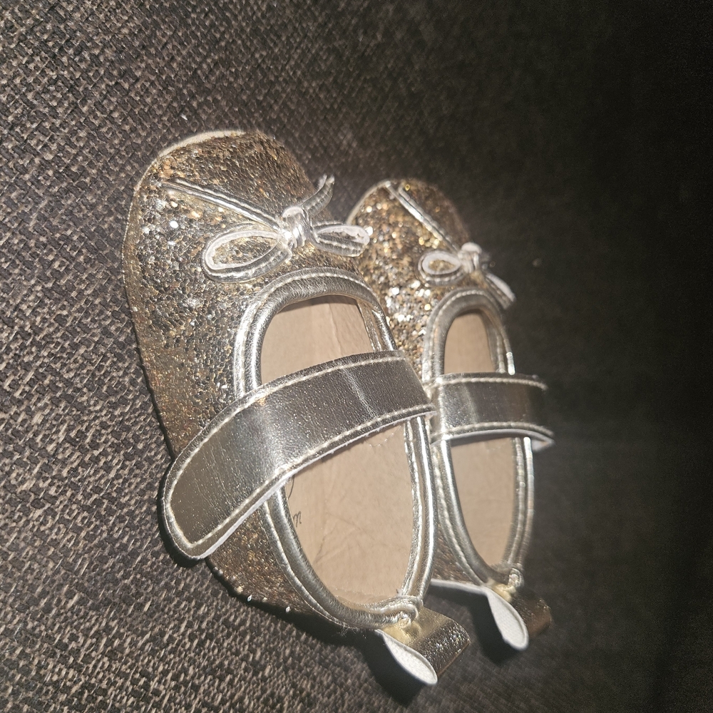 Glittery Gold Baby Shoes